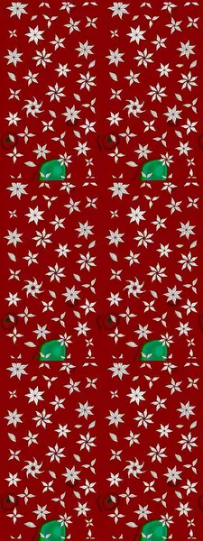 Renkli Bahar Teması eskiz kalıbı. Kırmızı ve nötr renklerde çiçekler. Raster illüstrasyonu. Çiçek desenli çizim. Düz Çiçek Elementleri Tasarımı. Asya tekstil tarzında.