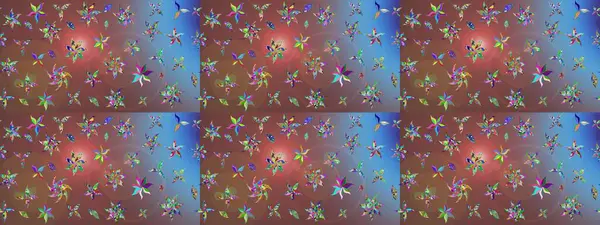 Raster illüstrasyonu. Kahverengi renkli çiçekler. Çizim çiçek deseni duvar kağıdı için kullanılabilir.