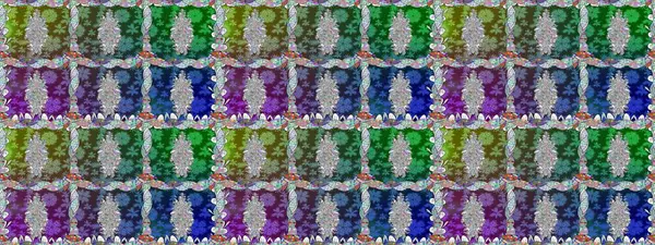 Yeşil renkli çiçekler. Raster illüstrasyonunda kusursuz çiçek deseni.