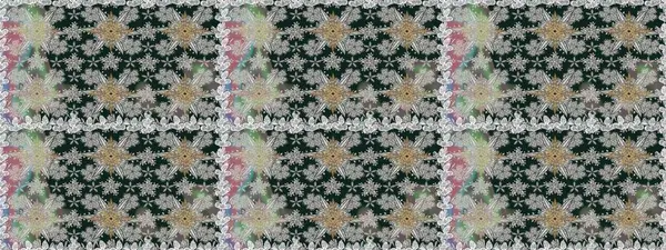 Gri renklerde. Kusursuz dekoratif arka plan, çiçek mandala. Raster illüstrasyonu. Çiçek..