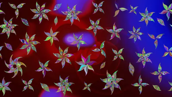 Kahverengi renkte yaz çiçekleri. Raster illüstrasyonu. Raster çiçek desenli ve çiçekli..