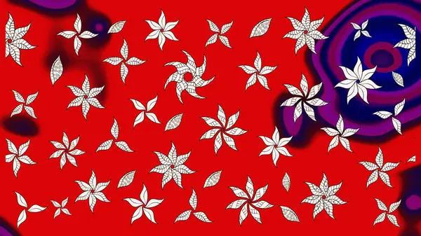 Düz Çiçek Elementleri Tasarımı. Renkli Bahar Teması eskiz kalıbı. Raster..