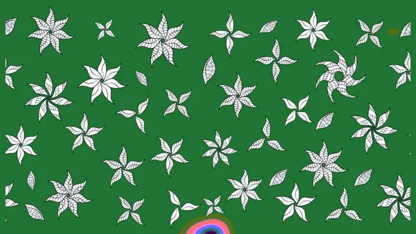 Asya tekstil tarzında. Raster illüstrasyonu. Yeşil ve nötr renklerde çiçekler. Raster illüstrasyonu. Çiçek desenini çiz.