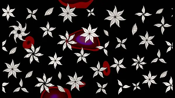 Siyah ve nötr renklerde çiçekler. Raster illüstrasyonundaki çiçek desenli çizim. Renkli Bahar Teması eskiz kalıbı. Düz Çiçek Elementleri Tasarımı.