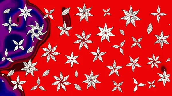 Düz Çiçek Elementleri Tasarımı. Renkli Yaz Temalı eskiz kalıbı. Sevimli çiçek raster deseni. Modaya uygun kumaş deseni.