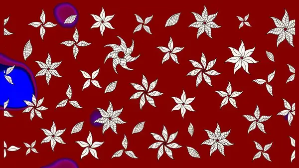 Yumuşak, bahar çiçekli arka plan. Çiçekli karalama şeklinde Raster çiçek deseni. Kırmızı ve nötr renkte çiçekler.