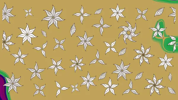 Renkli Bahar Teması eskiz kalıbı. Düz Çiçek Elementleri Tasarımı. Güzel kumaş deseni. Raster illüstrasyonunda çiçek deseni çizimi.