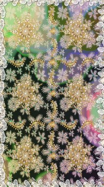 2019 Noel 'i, kar tanesi, yeni yıl. Gri renklerde ve altın elementlerle klasik, pürüzsüz desen.