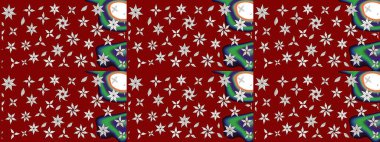 Renkli Bahar Teması eskiz kalıbı. Düz Çiçek Elementleri Tasarımı. Kırmızı ve nötr renklerde çiçekler. Raster illüstrasyonunda çiçek deseni çizimi.