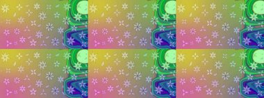 Desen, çizim, çiçek sınırı. Eski moda arka plan. Kıvırcık, parlak örgü. Çiçek çelengi. Raster illüstrasyonu. Güzel, pürüzsüz kumaş, tuval..