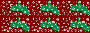 Kibar, bahar çiçekleri kırmızı ve yeşil renklerde. Raster illüstrasyonu. Yaprak ve çiçeklerin suluboya resmi, kırmızı ve yeşil renkler üzerine çizim şekli.