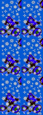 Çiçekli karalama şeklinde Raster çiçek deseni. Yumuşak, bahar çiçekleri mavi ve nötr renklerde. Raster illüstrasyonu.