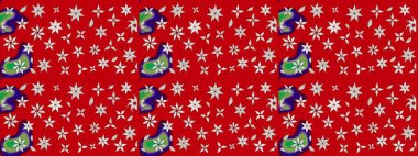 Çiçekli çiçek deseni, suluboya. Düz Çiçek Elementleri Tasarım Raster illüstrasyonu. Kırmızı ve nötr renkte çiçekler. Renkli Bahar Teması çizim şablonu.