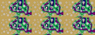 Çiçek desenli raster, sarı ve yeşil çizgi grafik desenli soyut raster arkaplan. Modern stil dokusu.