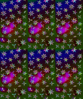 Renkli Yaz Temalı eskiz kalıbı. Yeşil renkli çiçekler. Düz Çiçek Elementleri Tasarımı. Çiçekli retro deseni çiz.