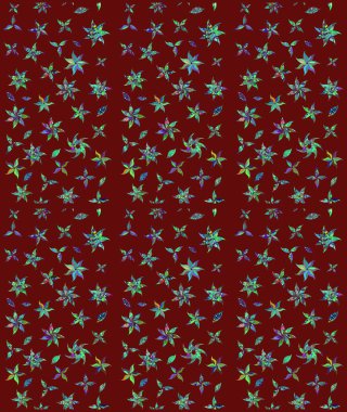 Kırmızı renkte çiçekler. Düz Çiçek Elementleri Tasarımı. Raster illüstrasyonundaki çiçek desenli çizim. Renkli Bahar Teması çizim şablonu.