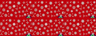 Küçük çiçekteki sevimli çiçek deseni. Kırmızı renkte çiçekler. Raster illüstrasyonu.