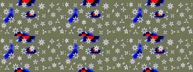 Küçük çiçekteki sevimli çiçek deseni. Yeşil renkte çiçekler.