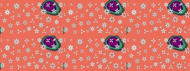 Turuncu renkli çiçekli çiçek deseni çiz. Çiçekler suluboya tarzında turuncu renkte.