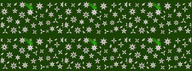 Küçük çiçekli basit bir çiçek çizimi. Moda baskısı, albüm, ambalaj kağıdı ve duvar kağıdı için zarif dekoratif süslemeler. Raster illüstrasyonu. Yeşil ve nötr renklerde şirin çiçekler.