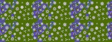 Yeşil ve nötr renklerde çiçekler olan çiçek deseni çiz. Çiçekler suluboya tarzında yeşil ve nötr renklerde.