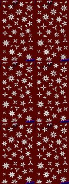 Çiçekli karalama şeklinde Raster çiçek deseni. Raster illüstrasyonu. Kibarca, bahar çiçekleri kırmızı ve nötr renklerde.