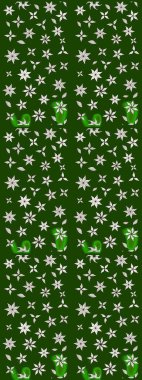 Yumuşak, yeşil ve nötr renklerde bahar çiçekleri. Yaprak ve çiçeklerin suluboya resimleri, yeşil ve nötr renkler üzerine çizimler. Raster illüstrasyonu.