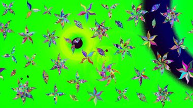 Renkli Bahar Teması eskiz kalıbı. Raster Şirin kumaş deseni. Düz Çiçek Elementleri Tasarımı. Eskiz klasiği.