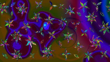 Küçük çiçekteki sevimli çiçek deseni. Güzel kumaş deseni. Güzel karalamalı çiçek desenli çizim. Raster illüstrasyonu.