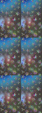 Tekstil veya kitap kapakları, imalat, duvar kağıtları, baskı, hediye paketi ve yapıştırma kitabı için çiçek eskizi geçmişi. Küçük çaplı çiçeklerdeki basit şirin desenler. Raster illüstrasyonu.