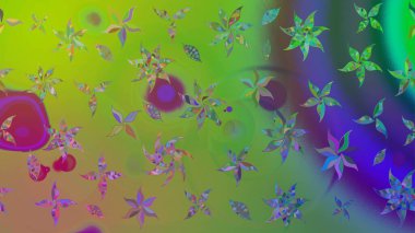 Raster Illustrasyon 'daki Çiçek Deseni' nin son moda çizimi. Güzel kumaş deseni. Renkli Yaz Temalı eskiz kalıbı. Düz Çiçek Elementleri Tasarımı.