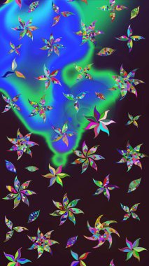 Tekstil, kumaş, kapaklar, duvar kağıtları, baskı, naylon, koleksiyon defteri, örgü, dekupaj için güzel bir eskiz. Millefleur 'lar. Küçük kahverengi ve mavi renkte güzel bir besin torbası deseni, çiçekler..