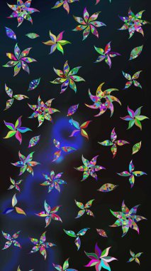 Flower eskiz arka planı. Şatafatlı bahar bahçesi dokusu. Çiçek deseni. Raster illüstrasyonu.