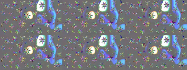 Raster düz çiçek çizim deseni. Gri renkli çiçekler. Tasarım hediye paketi, tebrik kartları, posterler ve afiş tasarımı.