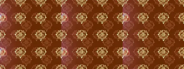 Noel, kar tanesi, yeni yıl 2019. Kahverengi, bej ve sarı renklerde altın elementlerle kusursuz klasik desen.