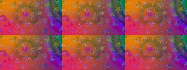 Renkli Bahar Teması eskiz kalıbı. Raster. Düz Çiçek Elementleri Tasarımı.