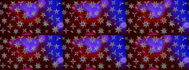 Küçük çiçekteki sevimli çiçek deseni. Raster illüstrasyonu. Raster deseni. Kahverengi renklerde. Soyut çiçek çizim kalıbı arkaplanı.