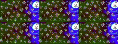 Renkli Bahar Teması eskiz kalıbı. Düz Çiçek Elementleri Tasarımı. Raster..