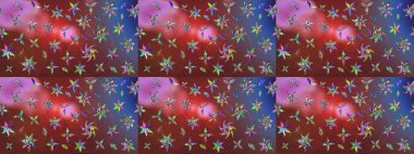 Beautiful watercolor Bouquet of summer flowers sketch pattern. Nice fabric pattern.