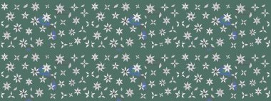 Vadinin çiçekleri yeşil ve nötr renklerde. Raster çiçek desenleri çiziyor..