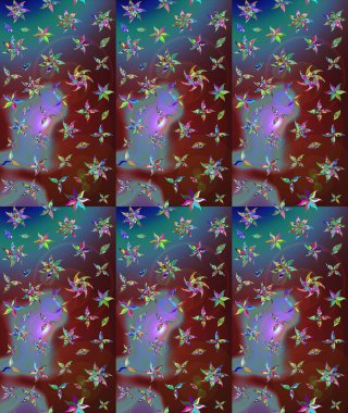 Kahverengi renkte güzel çiçekler, suluboya desenli, duvar kağıdı, kart ya da kumaş için fayanslı eskizler. Raster..