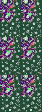 Çiçekli çiçek deseni, suluboya. Raster deseni. Süslü kumaş deseni.