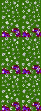 Elle boyanmış suluboya resim çizimleri, çiçekler ve bitkiler. Yeşil ve nötr renkte çiçekler.