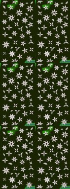 Gri renkli çiçekler. Çiçek süslemeli çizim deseni. Raster illüstrasyonu.