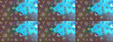 Raster. Düz Çiçek Elementleri Tasarımı. Renkli Bahar Teması çizim şablonu.