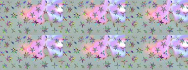 Raster illüstrasyonu. Çiçekli, yapraklı, çiçek desenli eskiz. El çizimi.