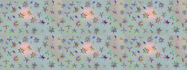 Raster suluboya çiçek deseni, narin çiçekler, gri çiçekler, tebrik kartı şablonu. Güzel kumaş deseni.