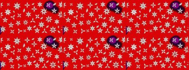 Küçük çiçekteki sevimli çiçek deseni. Kırmızı renkte çiçekler.