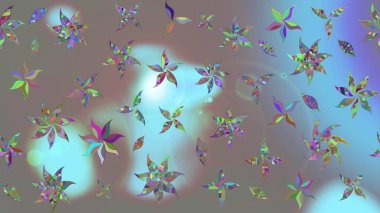 Raster illüstrasyonu. Çiçekler, dallar, bitkiler ve çiçekler. El çizimi. Güzel kumaş deseni.