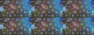 Raster illüstrasyonundaki çiçek desenli çizim. Mavi ve gri renklerde. Raster illüstrasyonu. Güzel kumaş deseni.